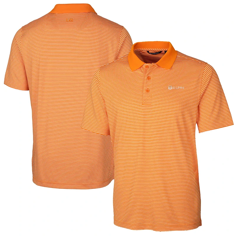 Men's Cutter & Buck  Tennessee Orange Volunteers Alumni Logo Forge Tonal Stripe Stretch Polo