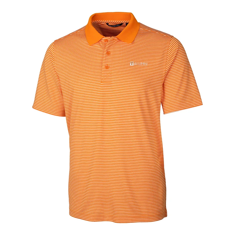 Men's Cutter & Buck  Tennessee Orange Volunteers Alumni Logo Forge Tonal Stripe Stretch Polo