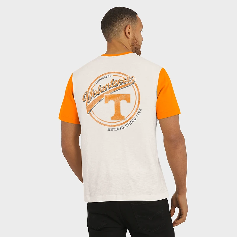 T-shirt Henley à blocs de couleurs crème/orange Tennessee pour homme la collection Darius Rucker par Fanatics Volunteers