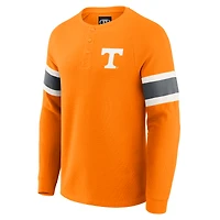 T-shirt Henley à manches longues raglan en tricot gaufré orange Tennessee Volunteers pour homme de la collection Darius Rucker par Fanatics