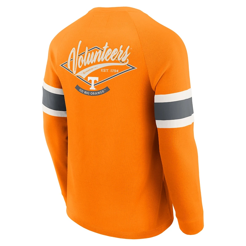 Men's Darius Rucker Collection by Fanatics Tennessee Orange Volunteers Waffle-Knit Raglan Long Sleeve Henley T-Shirt