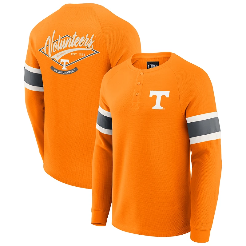 Men's Darius Rucker Collection by Fanatics Tennessee Orange Volunteers Waffle-Knit Raglan Long Sleeve Henley T-Shirt