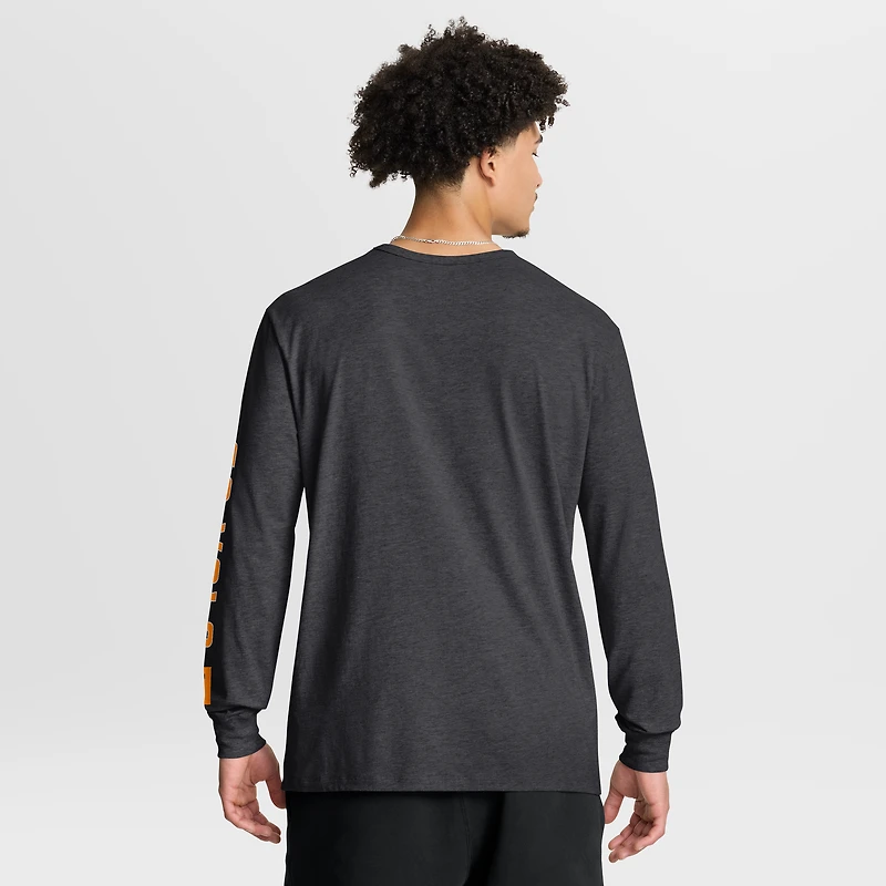 Men's Fanatics Charcoal Tennessee Volunteers Quad Fuel The Fire Long Sleeve T-Shirt