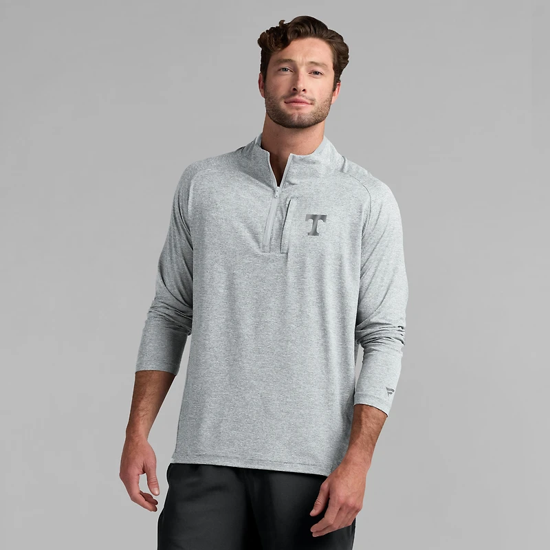 Men's Fanatics Gray Tennessee Volunteers Mock Neck Half-Zip Pullover Jacket