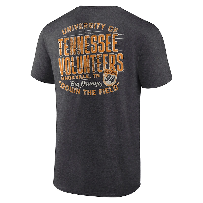 T-shirt emblématique des Tennessee Volunteers pour hommes Fanatics Heather Charcoal