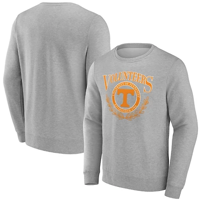 Men's Fanatics Heather Gray Tennessee Volunteers Laurel Classic Fleece Pullover Sweatshirt