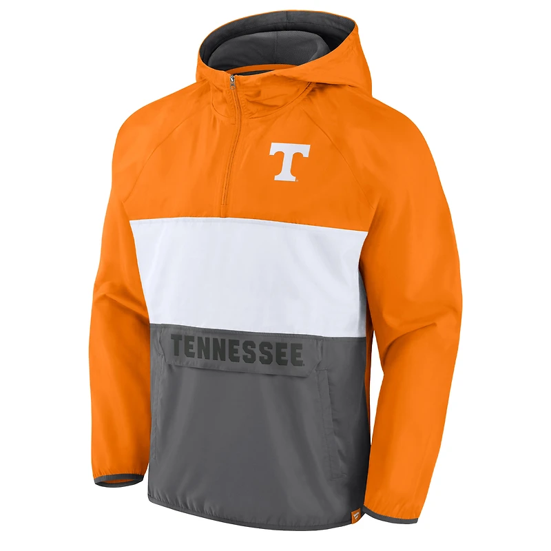 Fanatics Tenn Orange/Heather Grey Tennessee Volunteers Victory On Raglan Quarter-Zip Sweat à capuche pour hommes