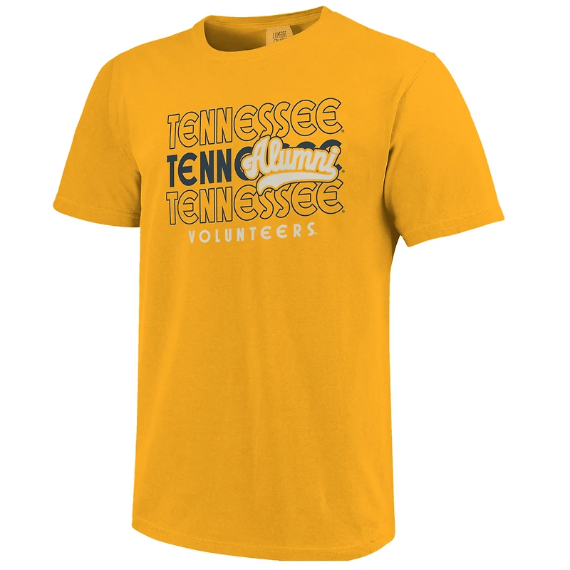 T-shirt à inscription superposée dorée pour hommes des Tennessee Volunteers, anciens joueurs