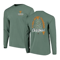 T-shirt à manches longues pour homme Tennessee Volunteers, couleurs confortables, motif sapin de Noël vert