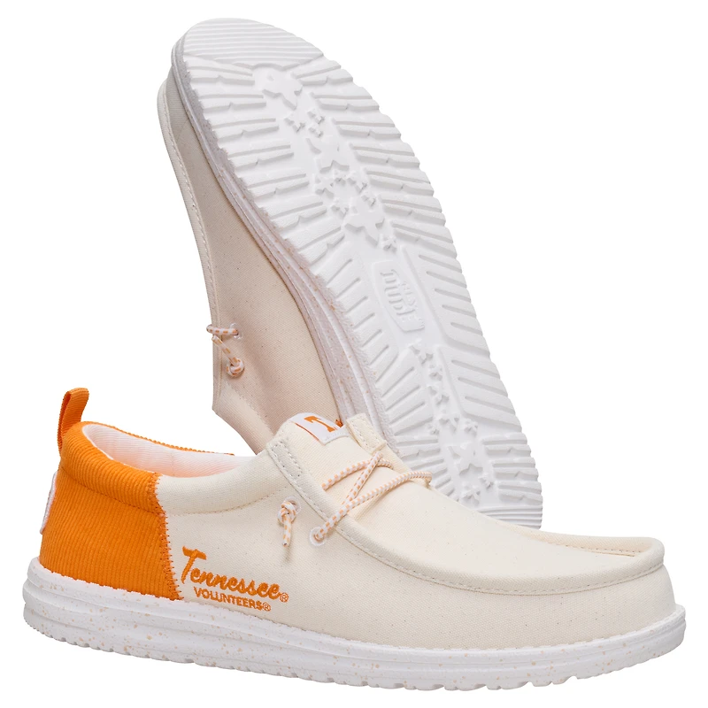 Chaussures décontractées à enfiler Wally pour homme, blanches et orange Tennessee, des Tennessee Volunteers