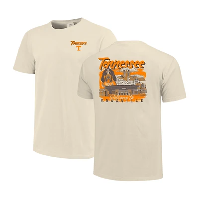 Men's Image One  Natural Tennessee Volunteers Comfort Colors Hand-Drawn Campus Stack T-Shirt