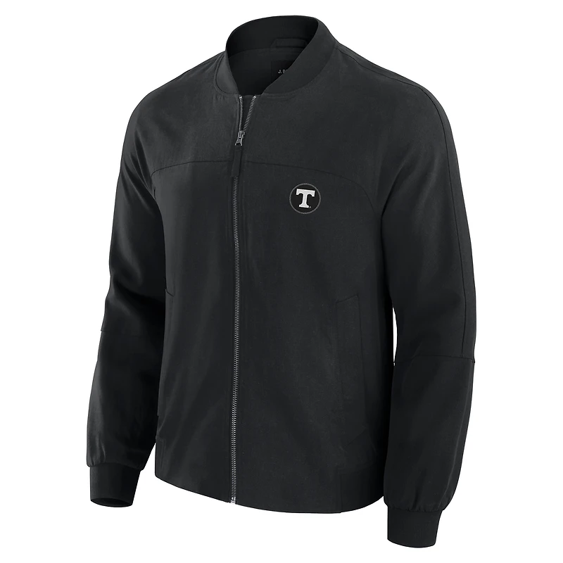 Men's J. Palmer Black Tennessee Volunteers Lightweight Cover-4 Tri-Blend Full-Zip Jacket