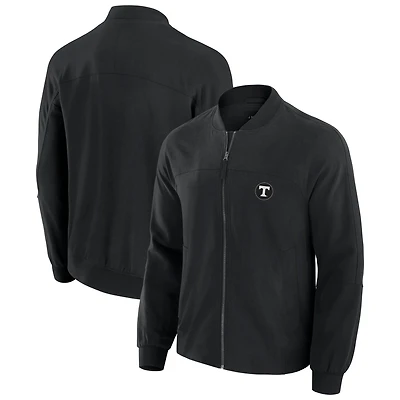 Men's J. Palmer Black Tennessee Volunteers Lightweight Cover-4 Tri-Blend Full-Zip Jacket