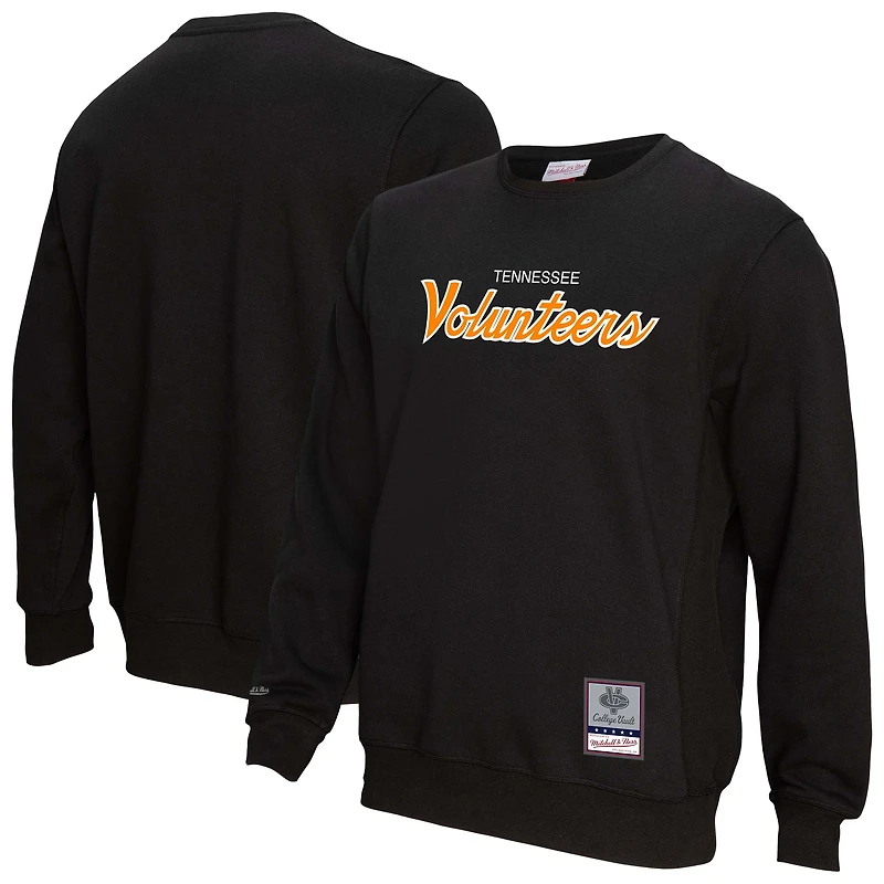 Men's Mitchell & Ness  Black Tennessee Volunteers Elite Script Pullover Sweatshirt