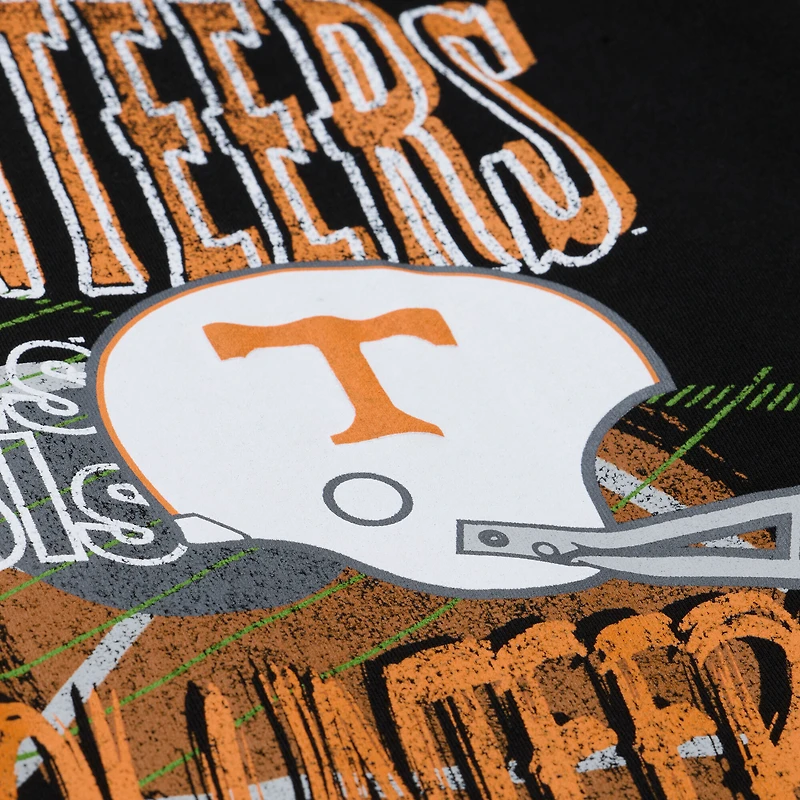 Men's Mitchell & Ness  Black Tennessee Volunteers Half Time Fleece Crewneck Sweatshirt