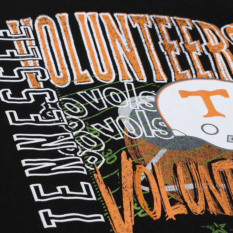Men's Mitchell & Ness  Black Tennessee Volunteers Half Time Fleece Crewneck Sweatshirt