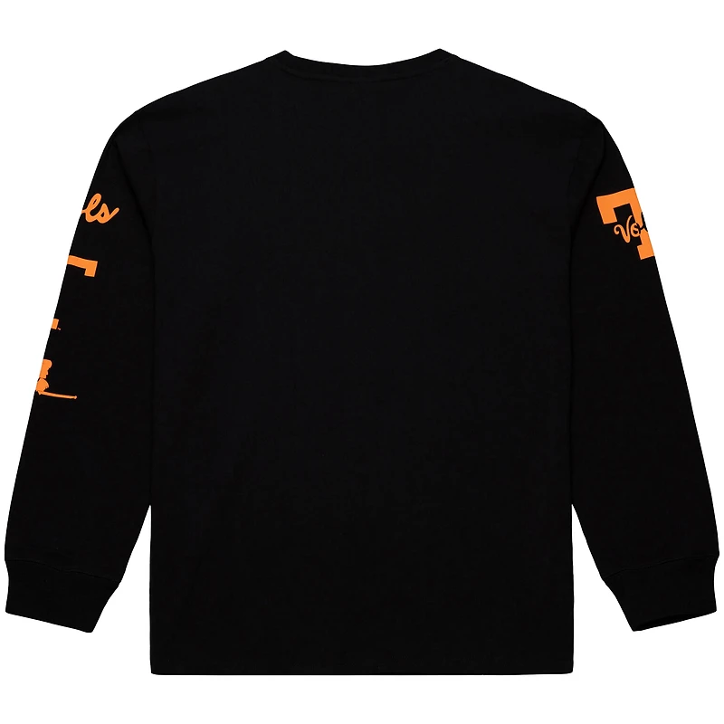 T-shirt à manches longues noir Mitchell & Ness pour homme, motif camp d'entraînement des volontaires du Tennessee