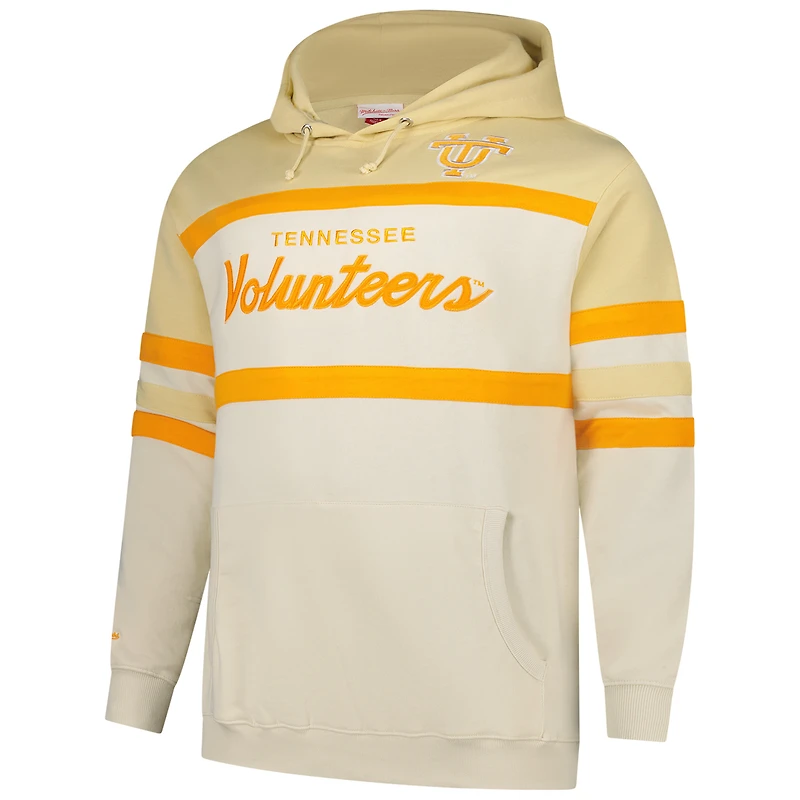 Men's Mitchell & Ness Cream Tennessee Volunteers Big Tall Head Coach Pullover Hoodie