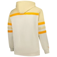Sweat à capuche Mitchell & Ness pour homme, couleur crème, entraîneur-chef des Tennessee Volunteers, taille grande et