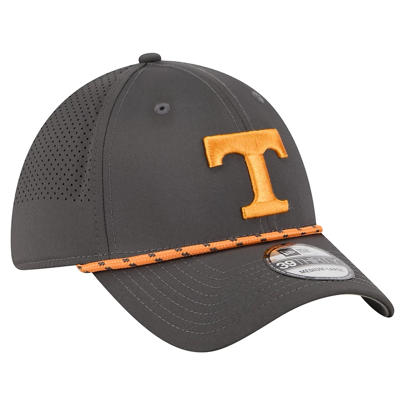 Men's New Era  Charcoal Tennessee Volunteers Rope 39THIRTY Flex Hat