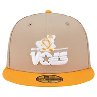 Men's New Era  Khaki Tennessee Volunteers Throwback Two-Tone 59FIFTY Fitted Hat