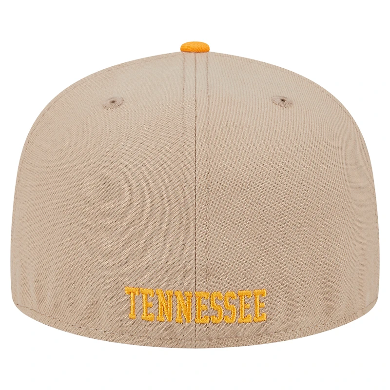 Men's New Era  Khaki Tennessee Volunteers Throwback Two-Tone 59FIFTY Fitted Hat