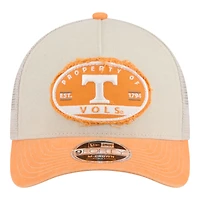 Men's New Era  Stone/Tennessee Orange Tennessee Volunteers Frayed Patch 9FORTY M-Crown A-Frame Trucker Adjustable Hat