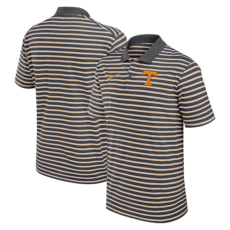 Polo Nike Dri-FIT rayé Primetime Victory pour homme, anthracite/blanc, Tennessee Volunteers