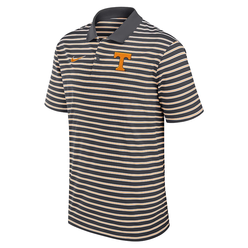 Polo Nike Dri-FIT rayé Primetime Victory pour homme, anthracite/blanc, Tennessee Volunteers
