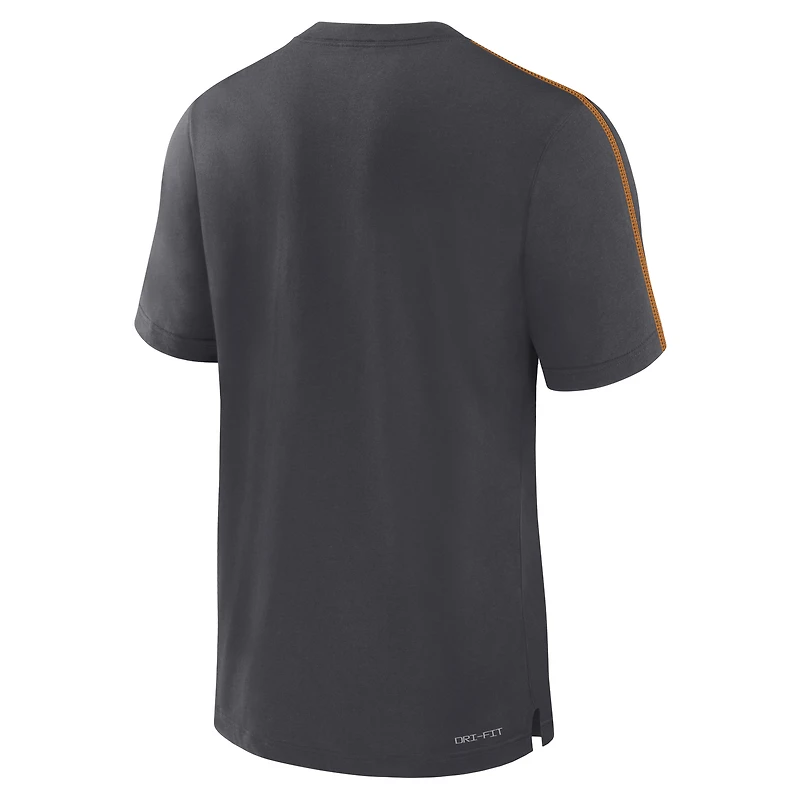 T-shirt Nike Anthracite Tennessee Volunteers 2024 Sideline Player Performance Tri-Blend pour homme