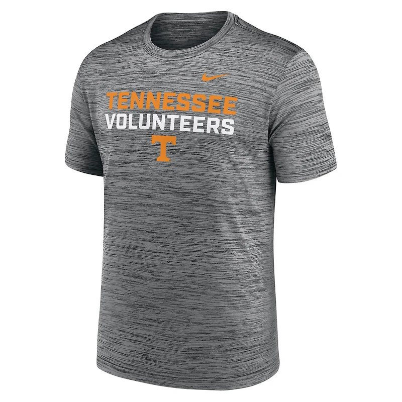 T-shirt Nike anthracite Tennessee Volunteers Campus Center Stack Velocity Performance pour homme
