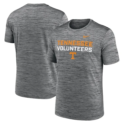 T-shirt Nike anthracite Tennessee Volunteers Campus Center Stack Velocity Performance pour homme