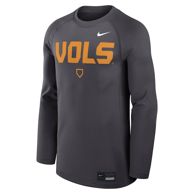 Men's Nike Anthracite Tennessee Volunteers Dugout Dri-FIT Lightweight Crew Pullover