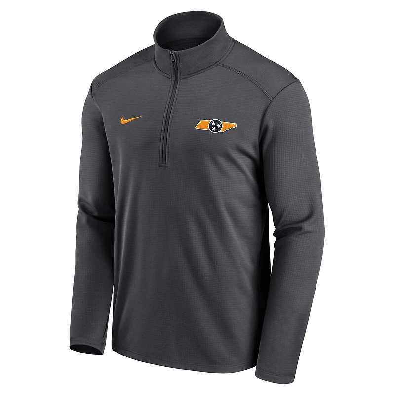 Haut à enfiler demi-zip Nike Tennessee Volunteers Pacer pour homme, anthracite