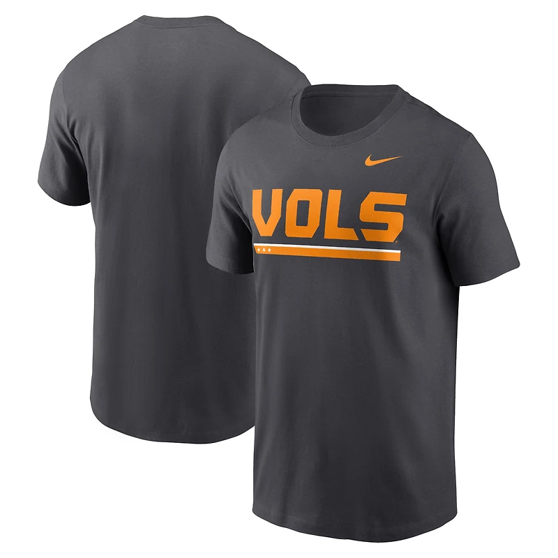 T-shirt avec logo alternatif Nike Anthracite Tennessee Volunteers Primetime pour homme