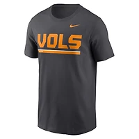 T-shirt avec logo alternatif Nike Anthracite Tennessee Volunteers Primetime pour homme