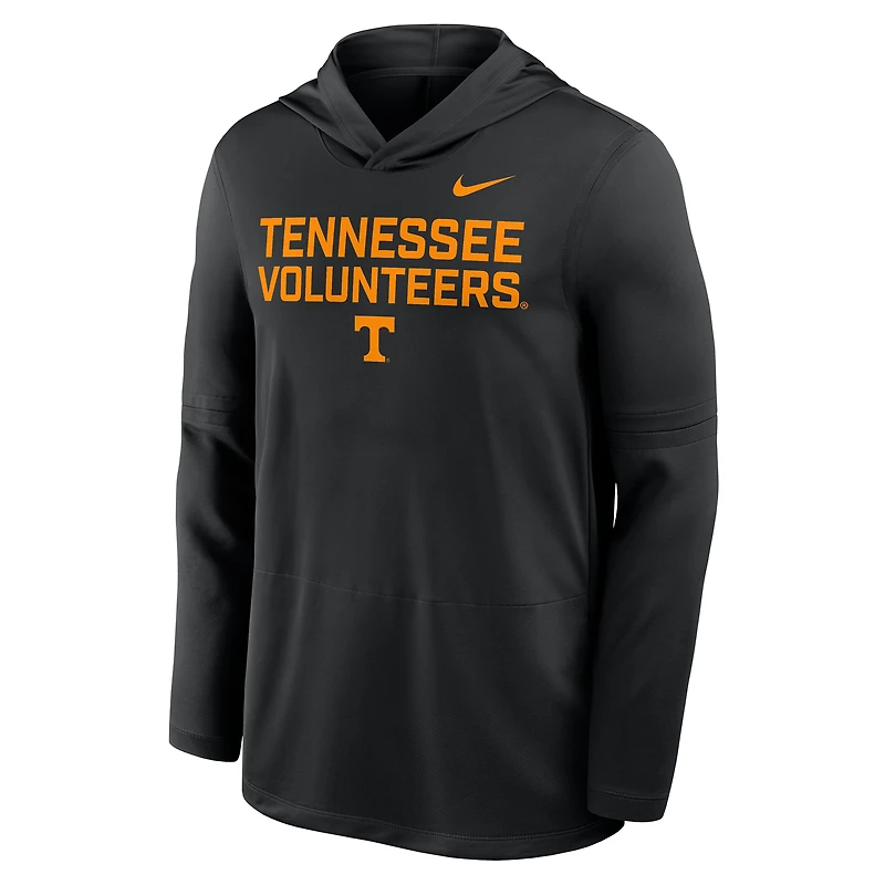 T-shirt à capuche Nike noir Tennessee Volunteers 2025 Sideline Dri-FIT manches longues pour homme