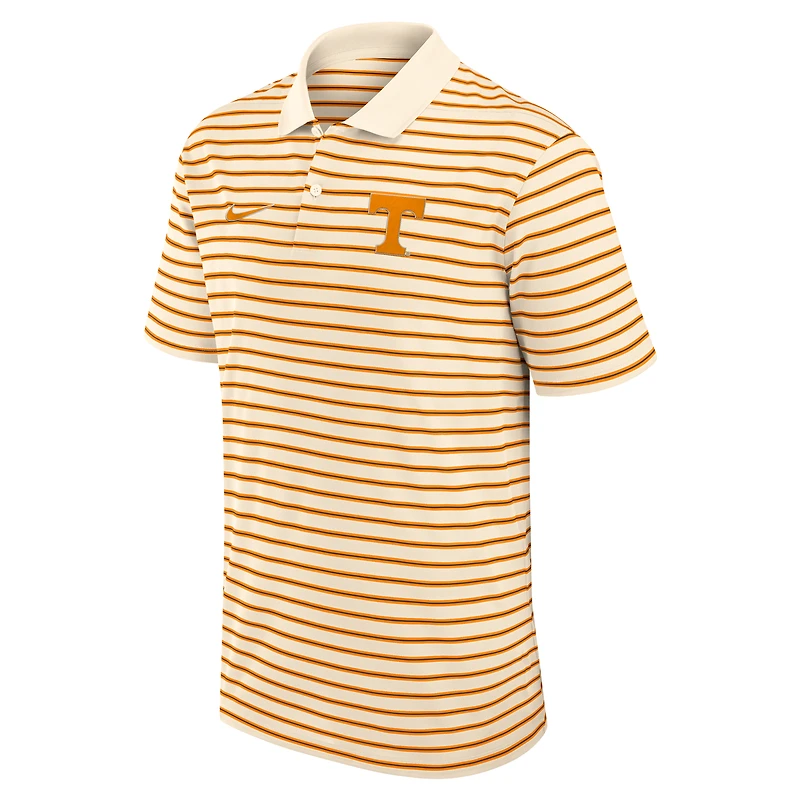 Polo Nike Dri-FIT crème à rayures avec logo principal des Tennessee Volunteers pour homme