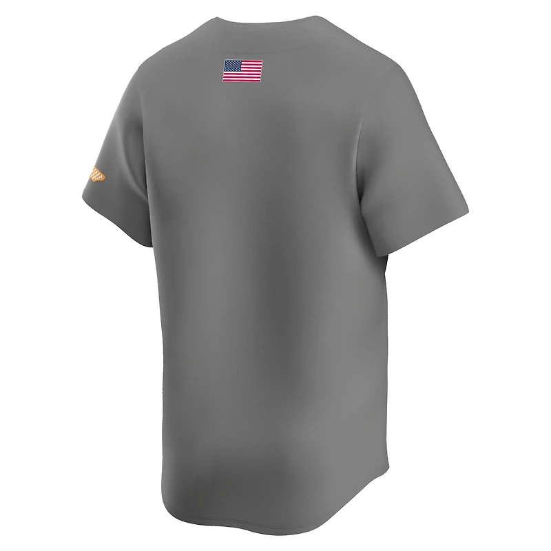 Maillot de baseball alternatif limité Nike gris Tennessee Volunteers pour homme