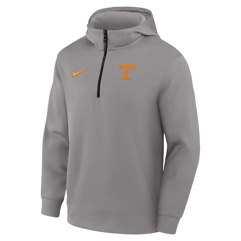 Sweat à capuche zippé 1/4 Nike gris Tennessee Volunteers Coaches Premium Dri-FIT pour homme