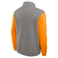 Pull en molleton demi-zippé Nike Tennessee Volunteers Club pour homme, gris chiné/orange