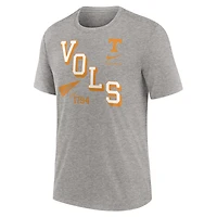 T-shirt à trois mélanges Nike pour hommes, gris chiné, Tennessee Volunteers Blitz Roll Call