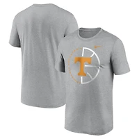 Men's Nike Heather Gray Tennessee Volunteers Legend Basketball Icon Dri-Fit T-Shirt