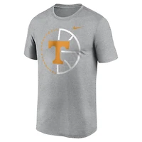 T-shirt Nike pour homme, gris chiné, Tennessee Volunteers Legend Basketball Icon Performance
