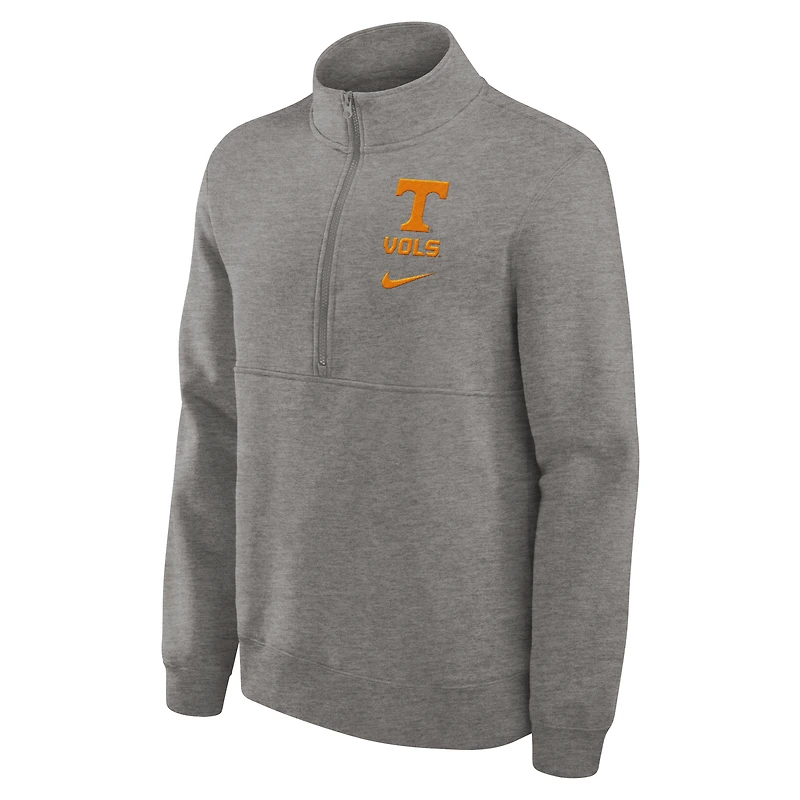 Men's Nike Heather Gray Tennessee Volunteers Primetime Club Half-Zip Pullover