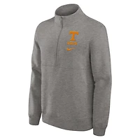 Men's Nike Heather Gray Tennessee Volunteers Primetime Club Half-Zip Pullover
