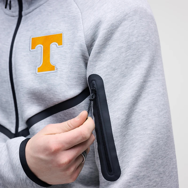 Sweat à capuche zippé Nike Tech Fleece Tennessee Volunteers gris chiné pour homme