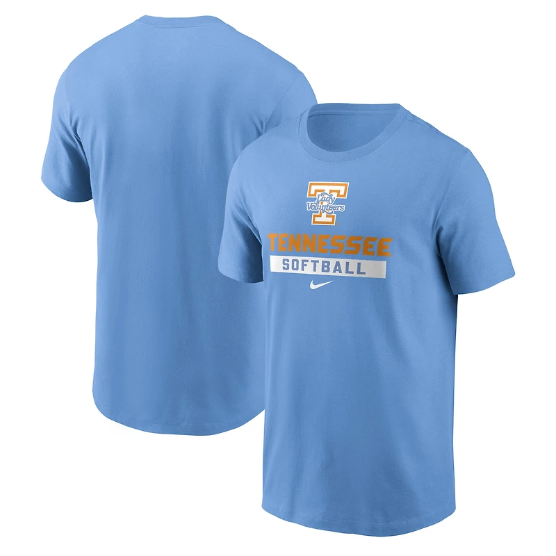 T-shirt de softball Nike bleu clair pour homme, Tennessee Volunteers