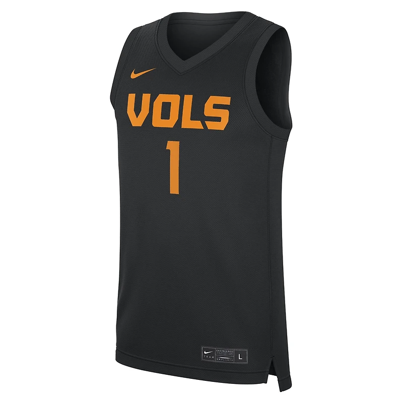 Men's Nike #1 Black Tennessee Volunteers  Replica Basketball Jersey