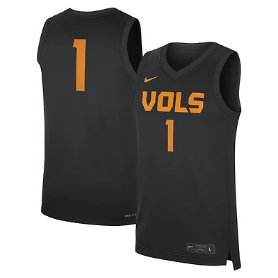 Men's Nike #1 Black Tennessee Volunteers  Replica Basketball Jersey